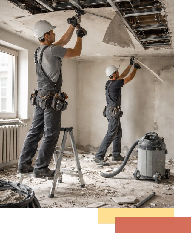 Демонтаж гипсокартонного потолка в Сарапуле быстро и аккуратно