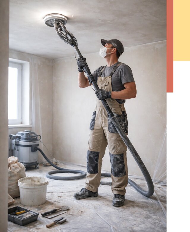 Шлифовка потолка в Сарапуле от 3613 руб. — услуги шлифования потолка | ОТДЕЛОЧНИК-Срл