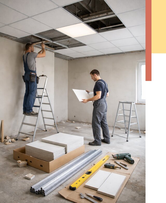 Монтаж потолка армстронг в Сарапуле от 4646 руб/м2 — быстрая установка под ключ | ОТДЕЛОЧНИК-Срл