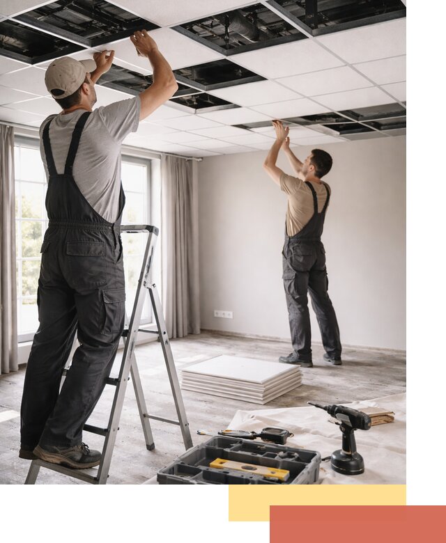 Замена плит подвесного потолка в Сарапуле быстро и качественно