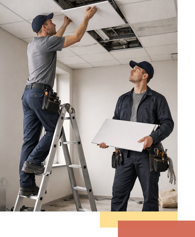 Обслуживание подвесного потолка в Сарапуле — ремонт и чистка