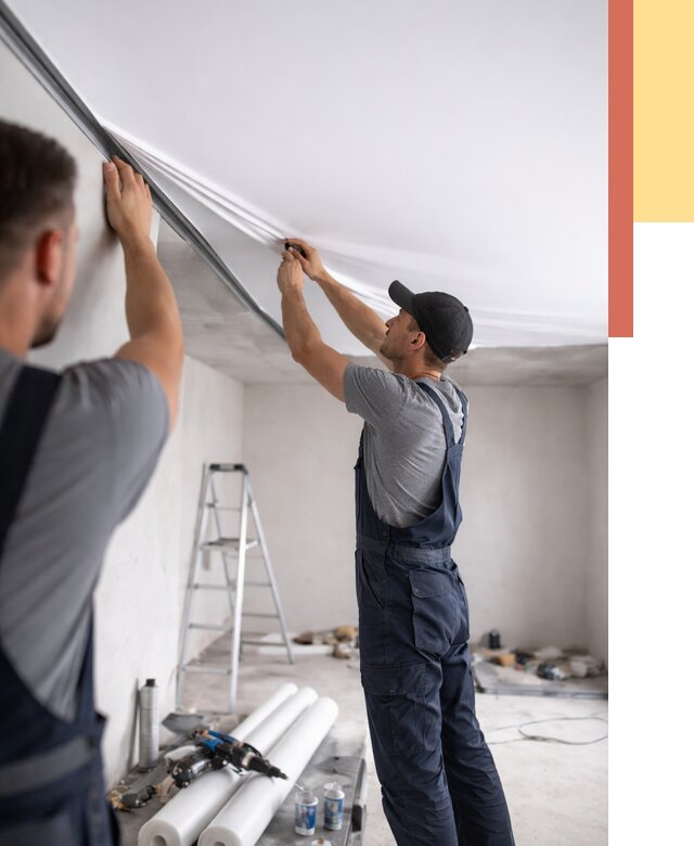 Монтаж матового натяжного потолка в Сарапуле от 4646 руб./м² — быстро и недорого | ОТДЕЛОЧНИК-Срл