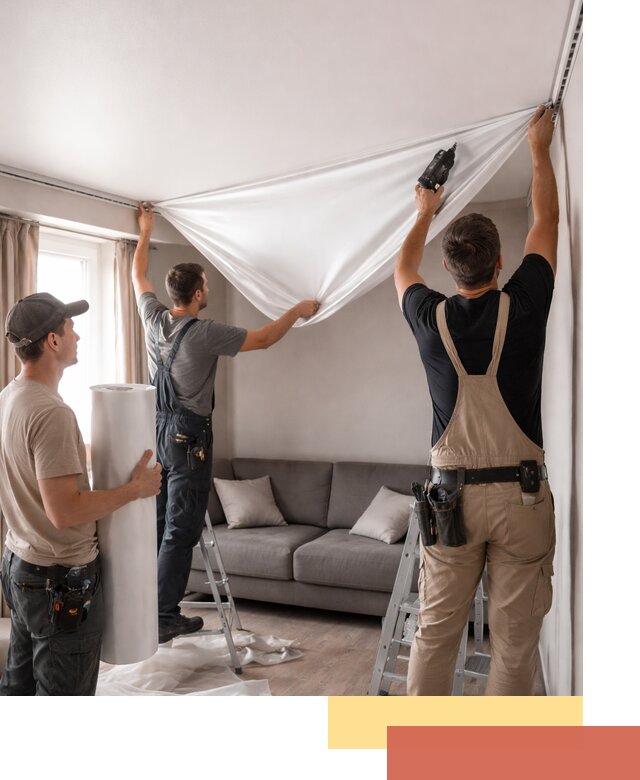 Монтаж сатинового натяжного потолка в Сарапуле качественно и быстро