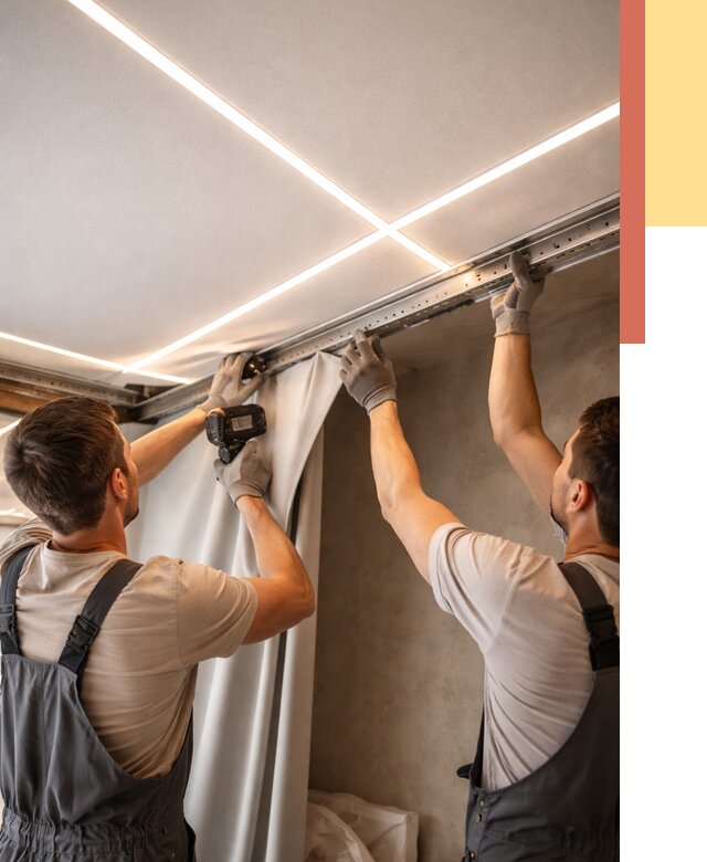 Монтаж натяжного потолка со световыми линиями в Сарапуле от 1239 руб. | ОТДЕЛОЧНИК-Срл