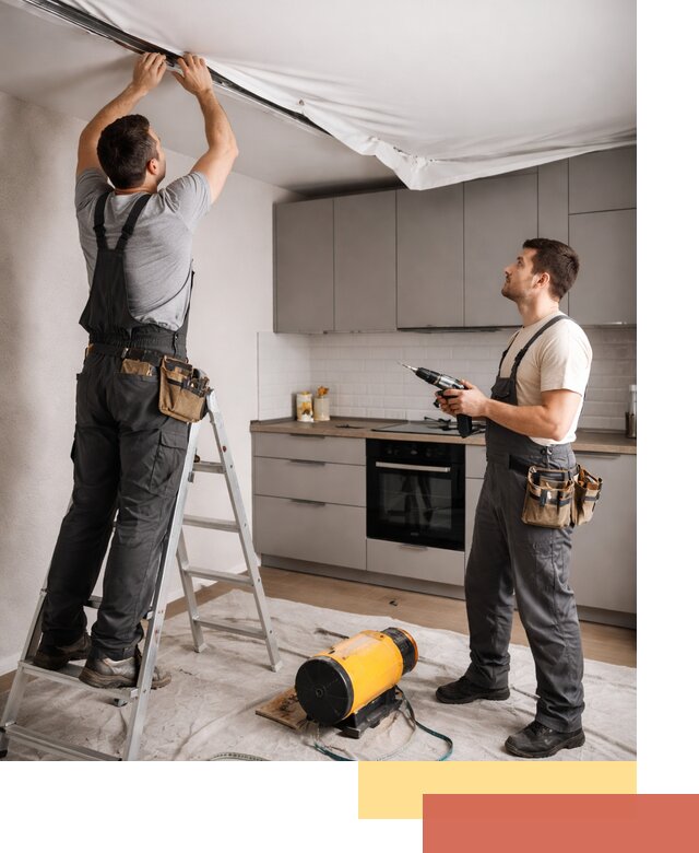 Монтаж натяжного потолка на кухне в Сарапуле