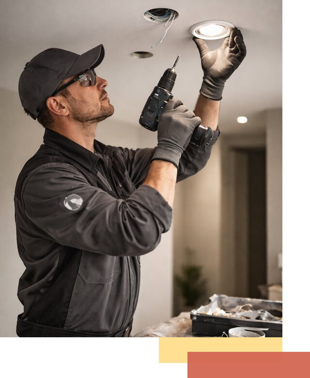 Установка точечных светильников в натяжной потолок в Сарапуле