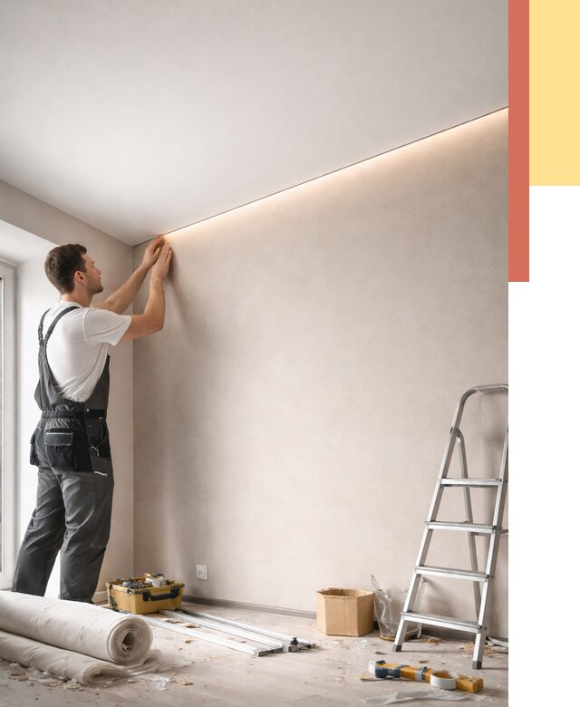 Теневые натяжные потолки в Сарапуле от 8466 руб. под ключ | ОТДЕЛОЧНИК-Срл