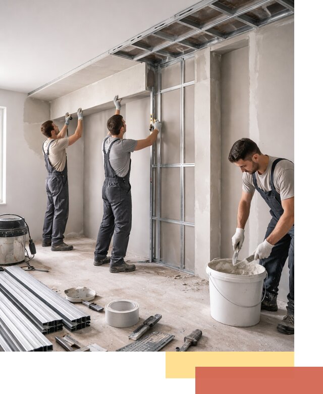 Монтаж потолка из гипсокартона с нишей в Сарапуле