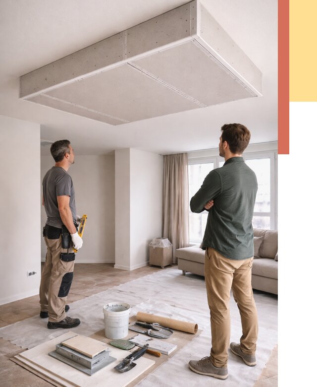 Короб на потолке из гипсокартона в Сарапуле от 2271 руб. — монтаж и услуги под ключ | ОТДЕЛОЧНИК-Срл