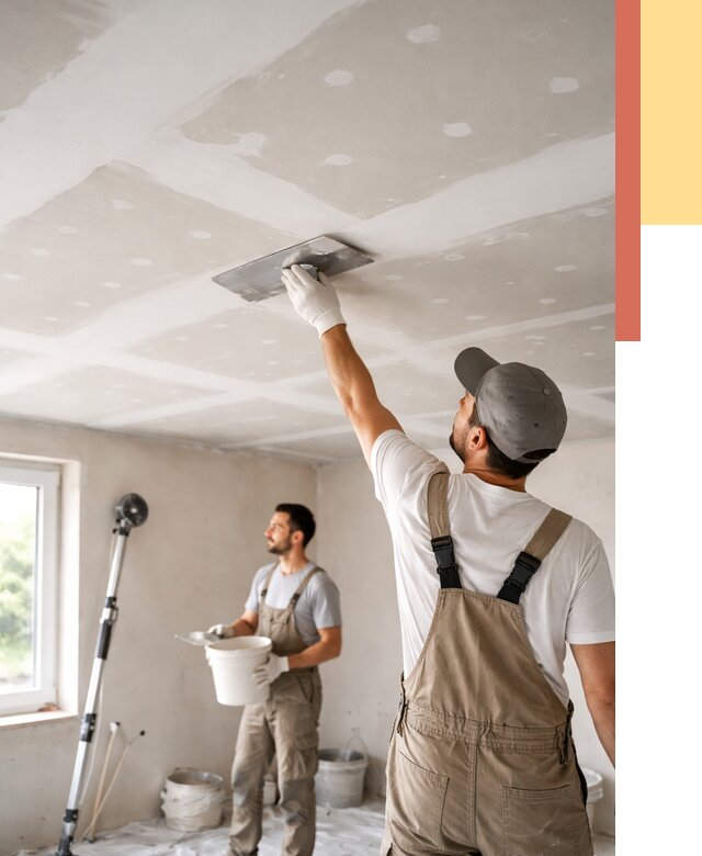 Шпаклевка потолка из гипсокартона в Сарапуле от 3304 руб./м2 — услуги под ключ | ОТДЕЛОЧНИК-Срл