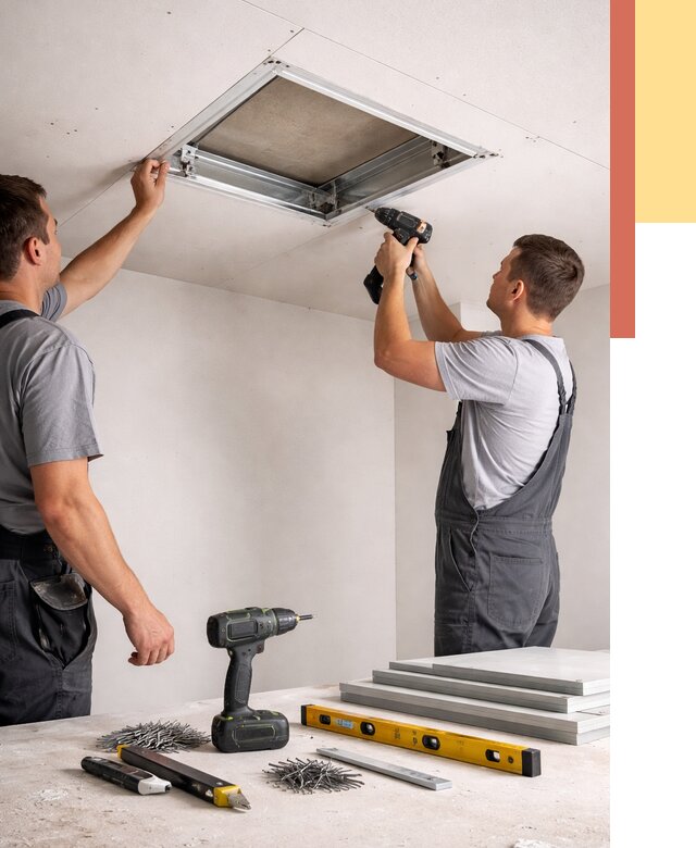 Установка люка в потолок ГКЛ в Сарапуле от 2581 руб. под ключ | ОТДЕЛОЧНИК-Срл