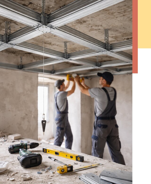 Монтаж каркаса потолка из профиля в Сарапуле от 4646 руб. — услуги ОТДЕЛОЧНИК-Срл