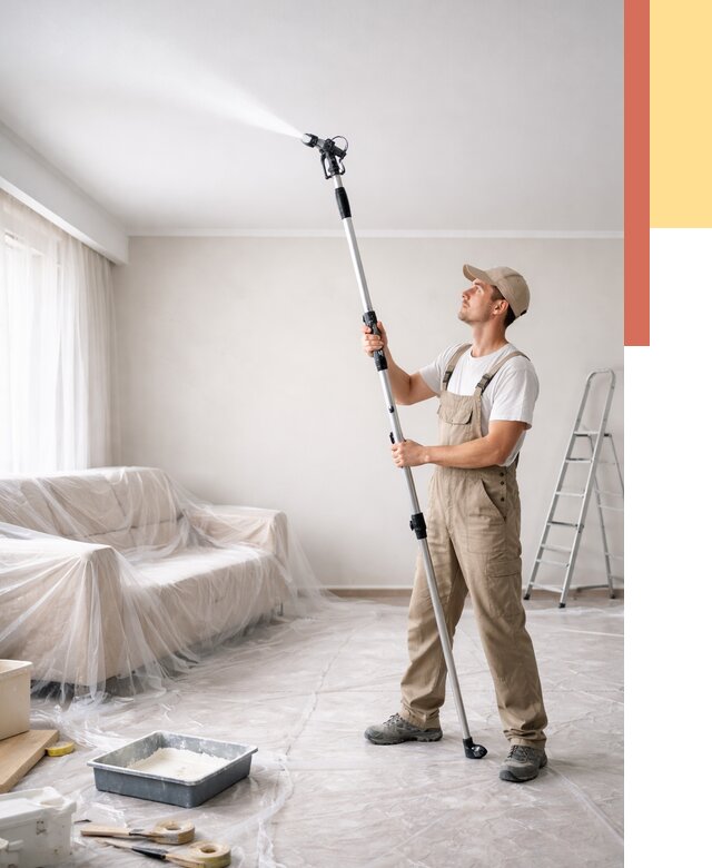 Покраска потолка краскопультом в Сарапуле от 4646 руб. быстро и недорого | ОТДЕЛОЧНИК-Срл