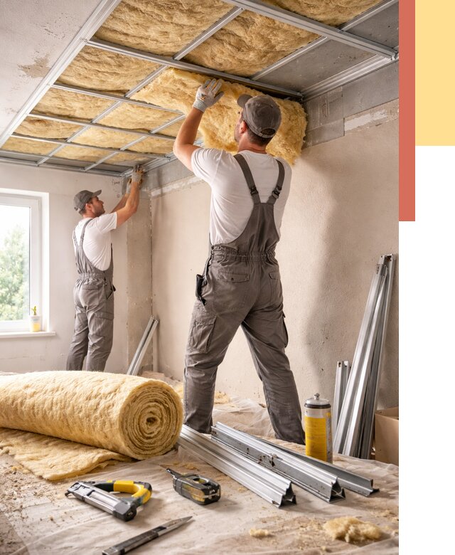 Утепление потолка в Сарапуле от 7433 руб/м2 — недорого, быстро, под ключ | ОТДЕЛОЧНИК-Срл