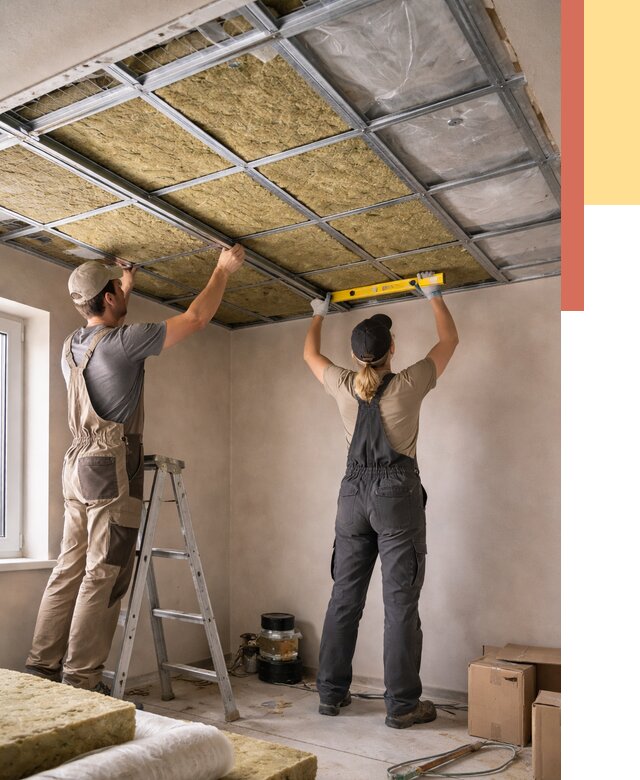 Шумоизоляция потолка в Сарапуле от 1291 руб. под ключ — услуги ОТДЕЛОЧНИК-Срл