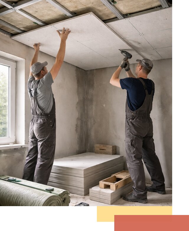 Шумоизоляция потолка панелями ЗИПС в Сарапуле